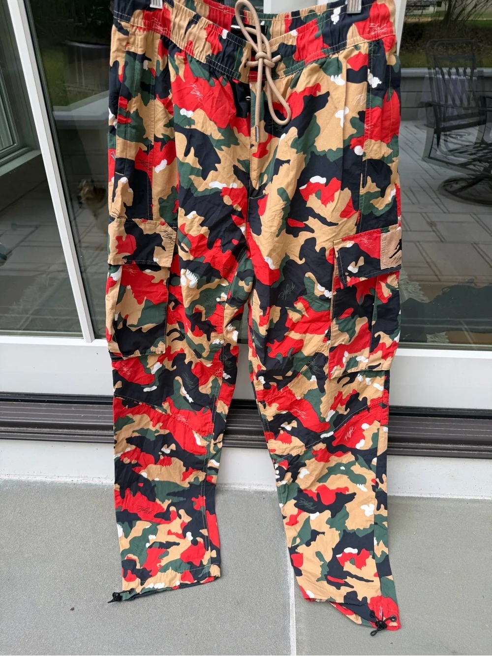 Jordan Flight Heritage Cargo Pants Men’s M Multicolor Camo Red Green Tan Black